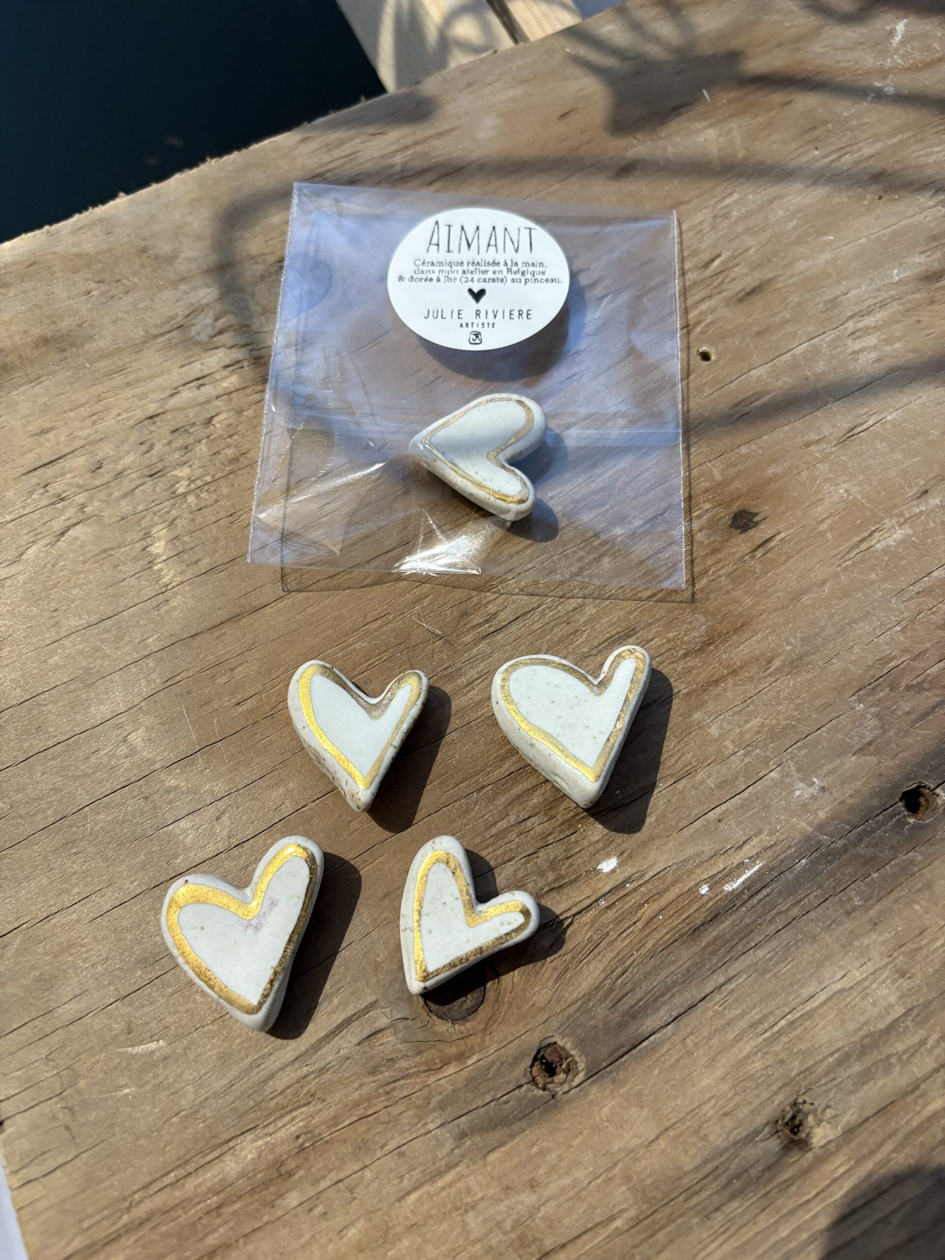 Aimants coeur doré IMPARFAITS